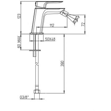 Смеситель для биде Paini (Паини) Nove без донного клапана 09YO304 черный