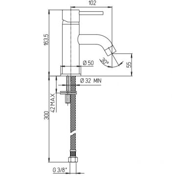 Смеситель для раковины Paini (Паини) Cox без донного клапана 78PZ205 черный брашированный