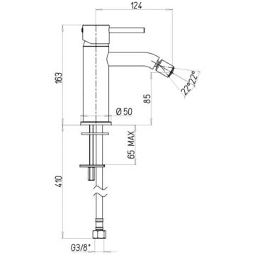 Смеситель для биде Paini (Паини) Cox без донного клапана 78PZ304O черный брашированный