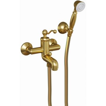 Смеситель для ванны Paini (Паини) Duomo с аксессуарами 88PJ105 брашированное золото