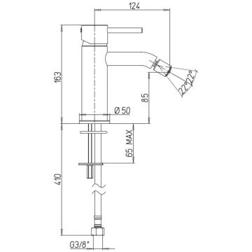 Смеситель для биде Paini (Паини) Cox без донного клапана 78PJ304O брашированное золото