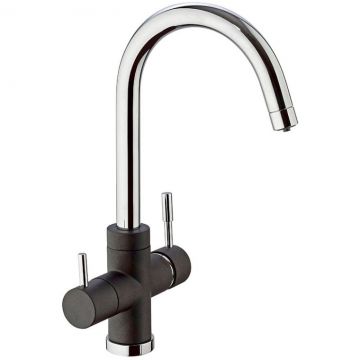 Смеситель для кухни Paini (Паини) Cox на 3 воды 7844643CR3V11L2KM Metallic Black