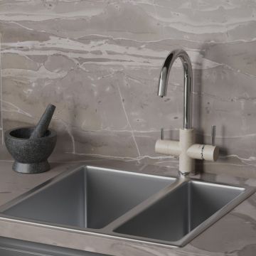 Смеситель для кухни Paini (Паини) Cox на 3 воды 7855643CR3V11L2KM Granite (Гранит) Sahara