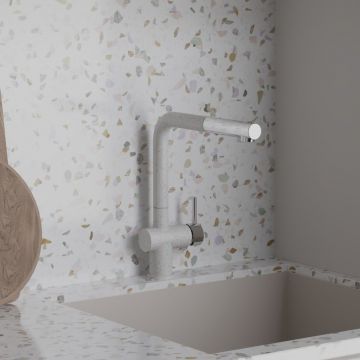 Смеситель для кухни Paini (Паини) Cox с выдвижной лейкой HD90566CR1KM Ultrawhite