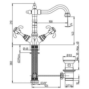 Смеситель для раковины Paini (Паини) Ornellaia высокий 87CR250BLMKM хром