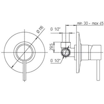 Смеситель для душа Paini (Паини) Cox встраиваемый 78PW690 брашированный никель