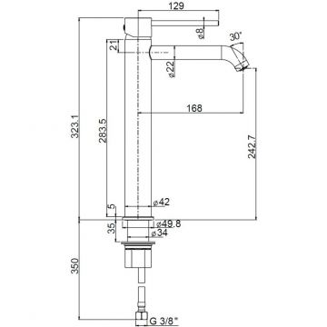 Смеситель для раковины Paini (Паини) Cox без донного клапана 78PW205OLL брашированный никель