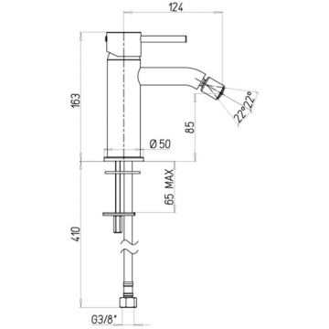Смеситель для биде Paini (Паини) Cox без донного клапана 78PW304O брашированный никель
