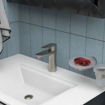 Смеситель для раковины Paini Verona без донного клапана 99PW205 брашированный никель