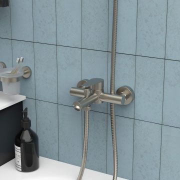 Смеситель для ванны Paini (Паини) Verona с аксессуаром 99PW105 брашированный никель