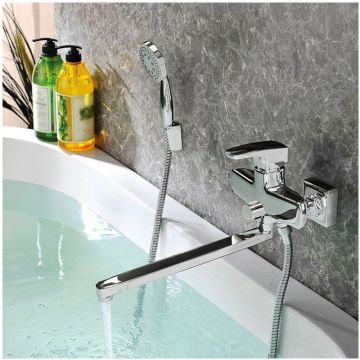 Смеситель для ванны Paini (Паини) Angel с длинным изливом с аксессуаром ANCR112P20LMKM хром