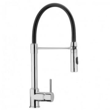 Смеситель для кухни Paini (Паини) Cox гибкий излив 78CR557YOSPEKM черный,хром