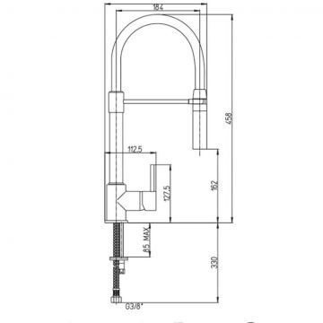 Смеситель для кухни Paini (Паини) Cox гибкий излив 78CR557YOSPEKM черный,хром
