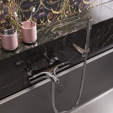 Смеситель для ванны Paini (Паини) Arena с термостатом и аксессуаром 92CR105THKM хром