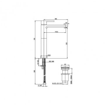 Смеситель для раковины Paini (Паини) Arena с донным клапаном 92CR211LLBLFTSSRKM хром