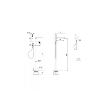 Смеситель для ванны Allen Brau (Аллен Брау) Liberty 5.33012-31 с внутренней частью, черный матовый