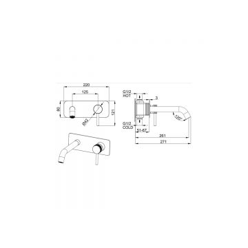 Встраиваемый смеситель для раковины Allen Brau (Аллен Брау) Priority 5.31003-GB с внутренней частью, брашированное золото