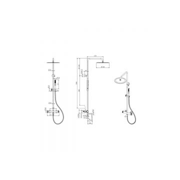 Душевая стойка Allen Brau (Аллен Брау) Priority 5.31T10-GB с термостатом и изливом, брашированное золото