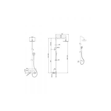 Душевая стойка Allen Brau (Аллен Брау) Eclipse 5.E1A11-00 с термостатом, без излива, хром