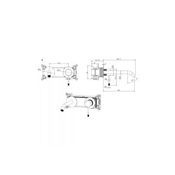 Встраиваемый смеситель для раковины Allen Brau (Аллен Брау) Priority 5.31C03-MG с внутренней частью, брашированный графит