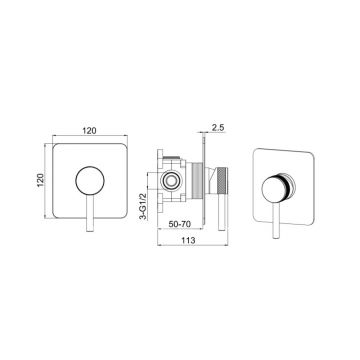Смеситель для душа Allen Brau (Аллен Брау) Priority 5.31012-00 с внутренней частью, хром
