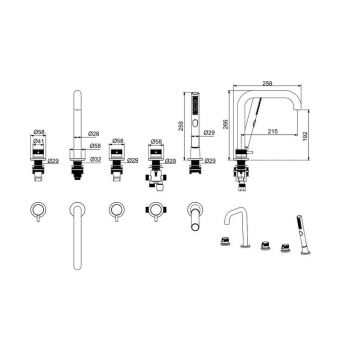 Смеситель на борт ванны Allen Brau (Аллен Брау) Priority 5.31007-31, черный матовый