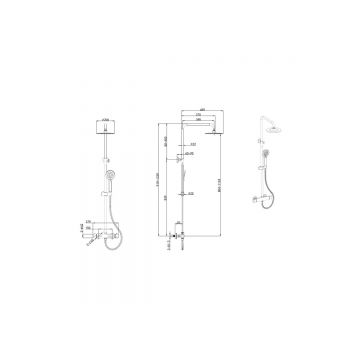 Душевая стойка Allen Brau (Аллен Брау) Eclipse 5.E1A11-31 с термостатом, без излива, черная матовая