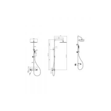 Душевая стойка Allen Brau (Аллен Брау) Fantasy 5.11001-00 со смесителем и термостатом, хром