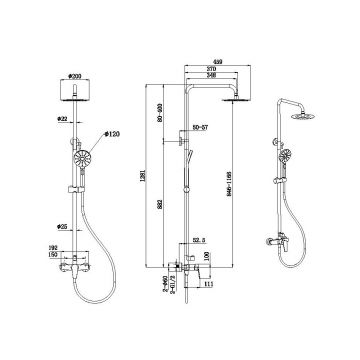 Душевая стойка Allen Brau (Аллен Брау) Eclipse 5.E1006-00 без излива, хром