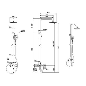 Душевая стойка Allen Brau (Аллен Брау) Eclipse 5.E1007-00 с изливом, хром