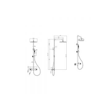 Душевая стойка Allen Brau (Аллен Брау) Fantasy 5.11001-GB с термостатом, без излива, брашированное золото