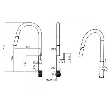 Смеситель для кухни Allen Brau (Аллен Брау) 5.60002-SS, выдвижной, хром