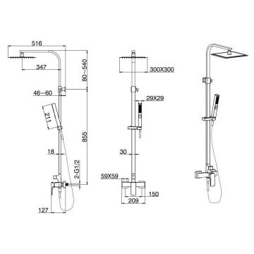Душевая стойка Allen Brau (Аллен Брау) Infinity 5.21012-00 со смесителем, хром