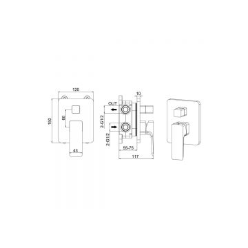 Смеситель для душа Allen Brau (Аллен Брау) Infinity 5.21014-00 с внутренней частью, хром
