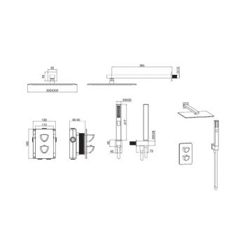 Встраиваемая душевая система Allen Brau (Аллен Брау) Infinity 5.21016-00 со смесителем и термостатом, хром
