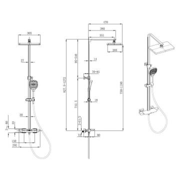 Душевая стойка Allen Brau (Аллен Брау) Infinity 5.21030-00 с изливом, хром