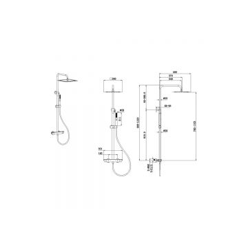 Душевая стойка Allen Brau (Аллен Брау) Infinity 5.21032-00 без излива, с термостатом, хром