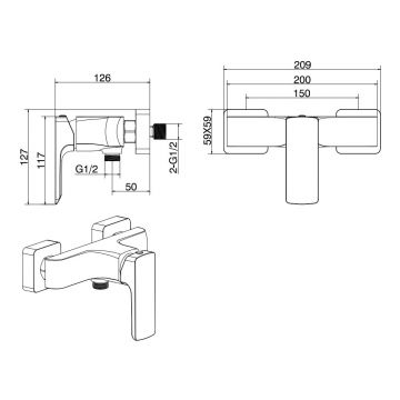 Смеситель для душа Allen Brau (Аллен Брау) Infinity 5.21010-31, черный матовый
