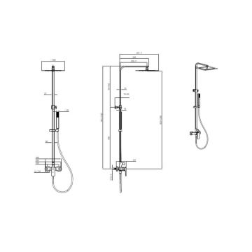 Душевая стойка Allen Brau (Аллен Брау) Infinity 5.21012-31 со смесителем, черный матовый