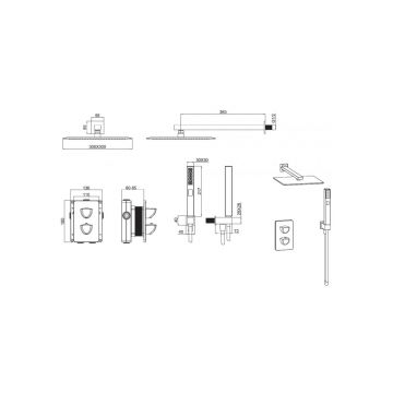 Встраиваемая душевая система Allen Brau (Аллен Брау) Infinity 5.21016-31 со смесителем и термостатом, черный