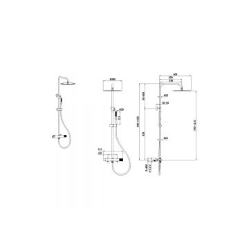 Душевая стойка Allen Brau (Аллен Брау) Liberty 5.33007-00 без излива, хром