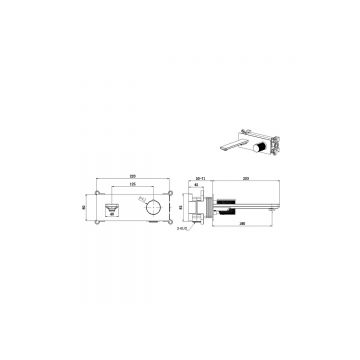 Встраиваемый смеситель для раковины Allen Brau (Аллен Брау) Liberty 5.33004-31 с внутренней частью, черный матовый