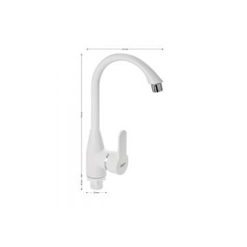 Смеситель для кухни Brimix (Бримикс) 592-1 шаровый, белый