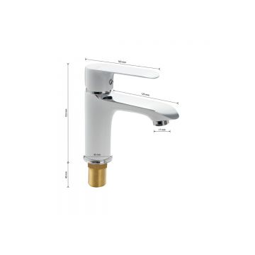 Смеситель для раковины Gfmark 5230, белый,хром