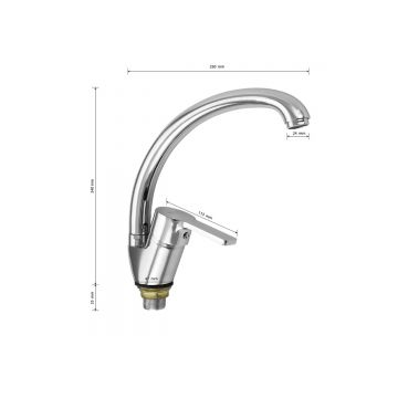 Смеситель для кухни Bianco (Бьянко) 385011, хром