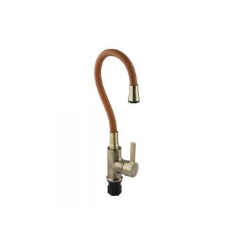 Смеситель для кухни Fabia (Фабия) 9651 гибкий излив, бронза