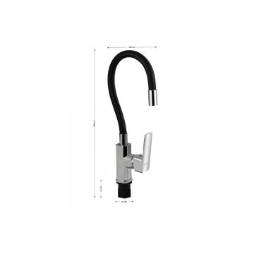 Смеситель для кухни Fabia (Фабия) 9655 гибкий излив, хром