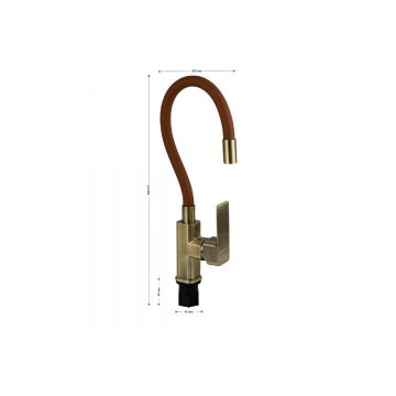 Смеситель для кухни Fabia (Фабия) 9658 гибкий излив, бронза