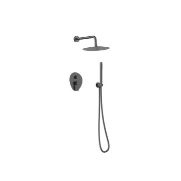 Душевая система встраеваемая Gid AiraL020-GM-VD2, вороненая сталь (Gun metal)