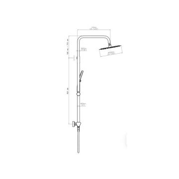 Душевая система наружного монтаж Gid AiraL020-GM-ND3, вороненая сталь (Gun metal)